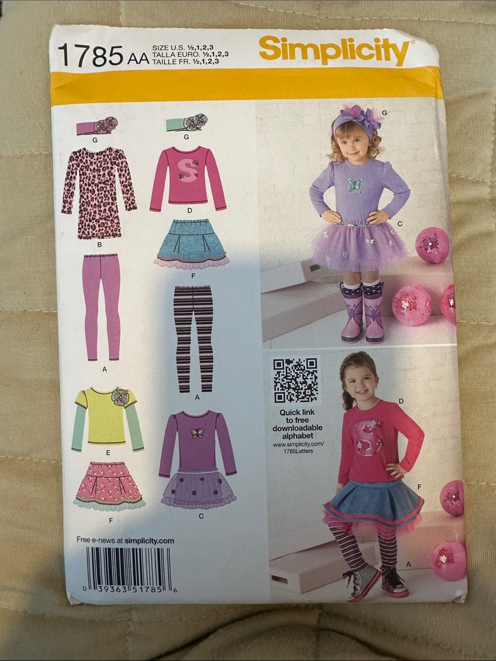 Simplicity 1785 Girls' Playful Skirt & Top Pattern - Purple and Pink